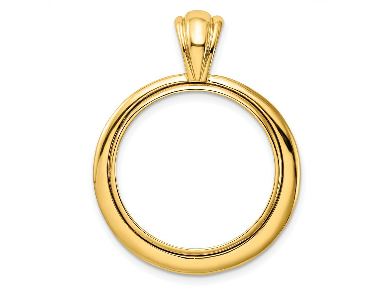 FJC Finejewelers 14 kt Yellow Gold Concentric Circle 22.0mm Prong Coin Bezel Pendant