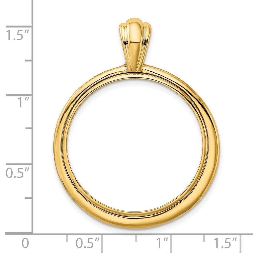 FJC Finejewelers 14 kt Yellow Gold Concentric Circle 27.0mm Prong Coin Bezel Pendant