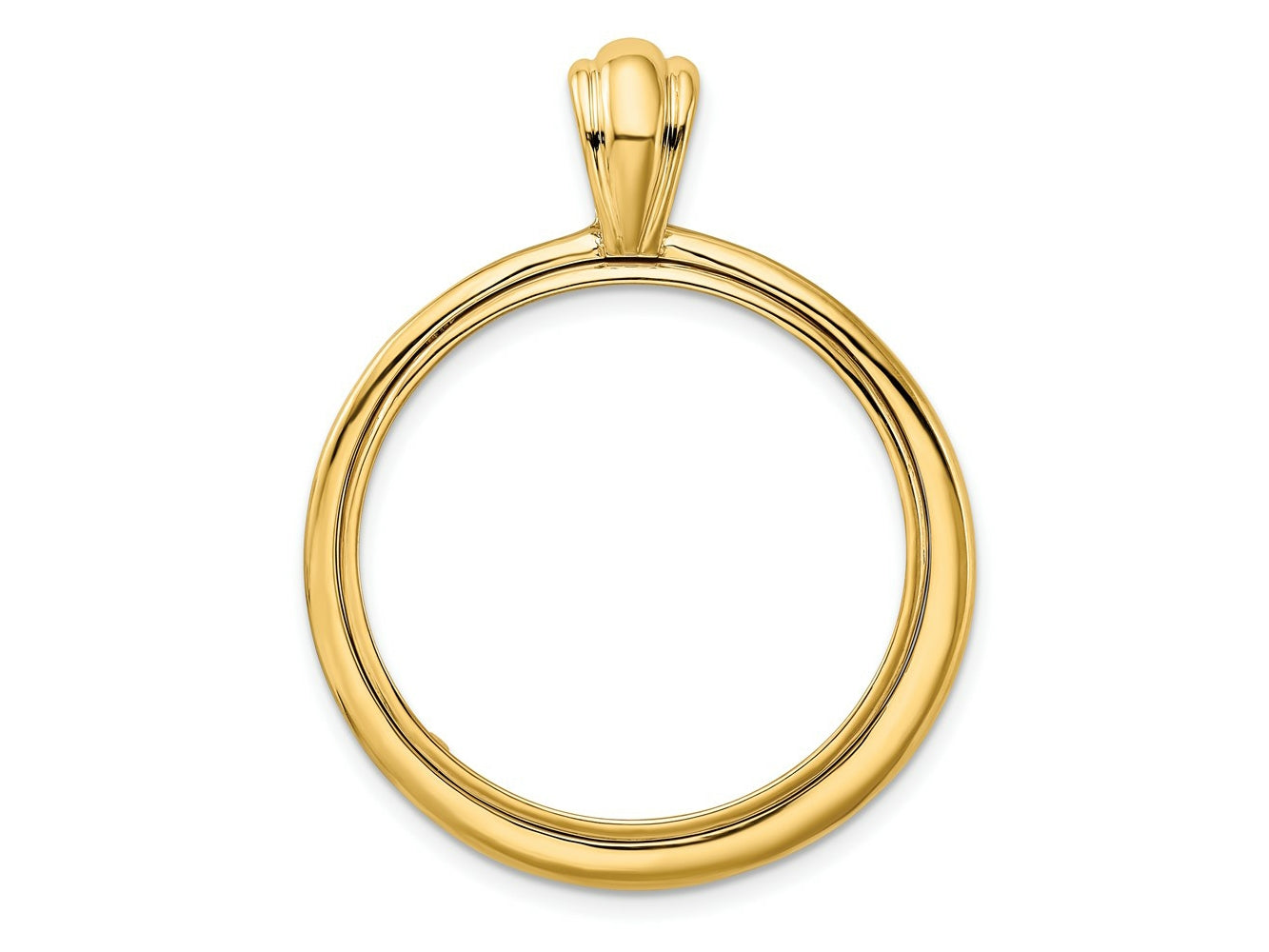 FJC Finejewelers 14 kt Yellow Gold Concentric Circle 27.0mm Prong Coin Bezel Pendant