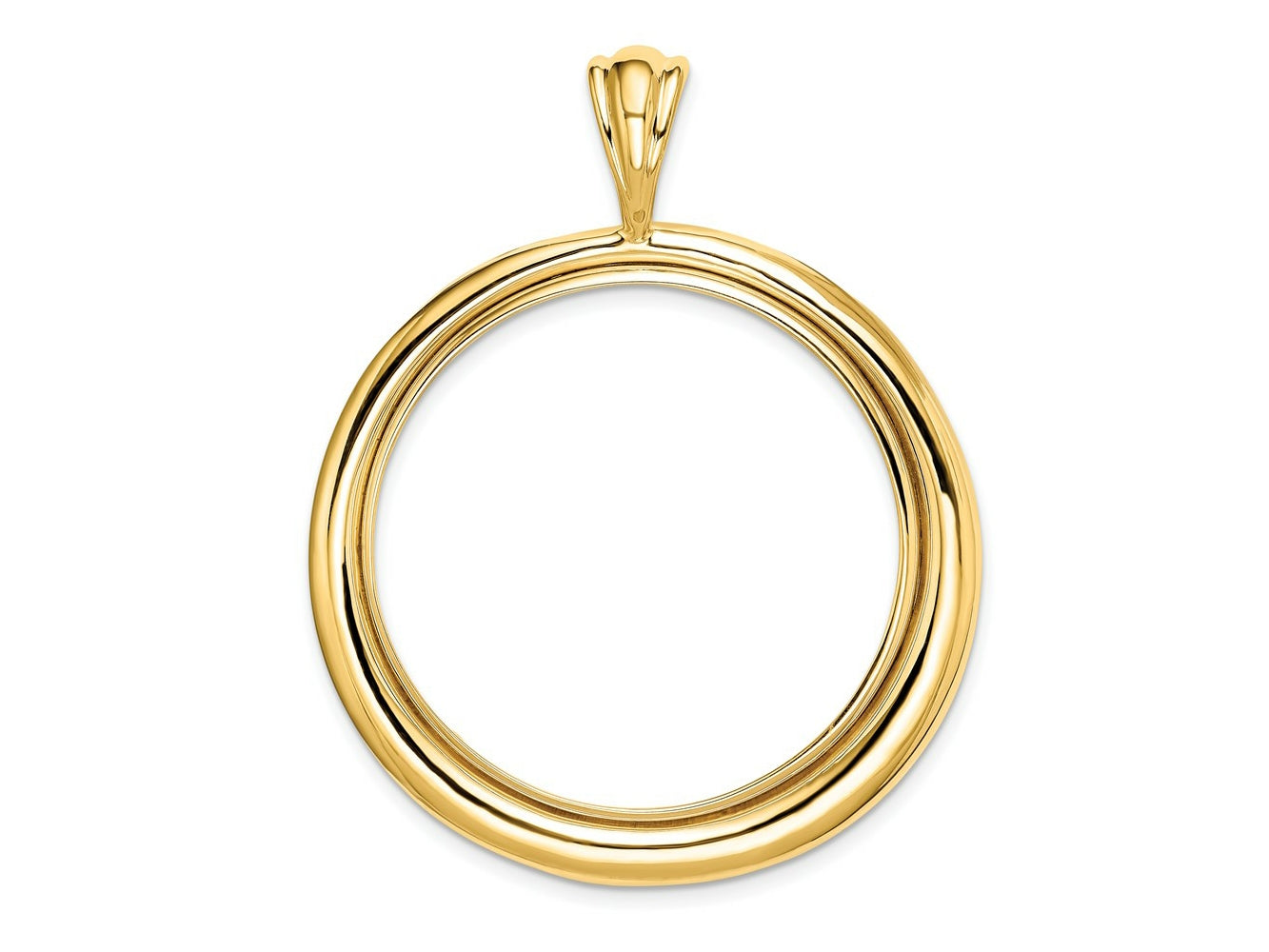 FJC Finejewelers 14 kt Yellow Gold Concentric Circle 32.7mm Prong Coin Bezel Pendant