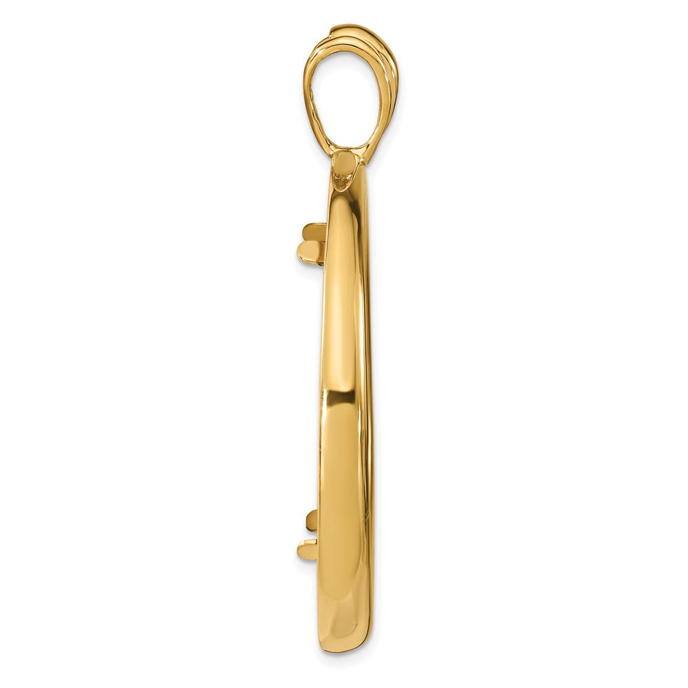 FJC Finejewelers 14 kt Yellow Gold Concentric Circle 34.2mm Prong Coin Bezel Pendant