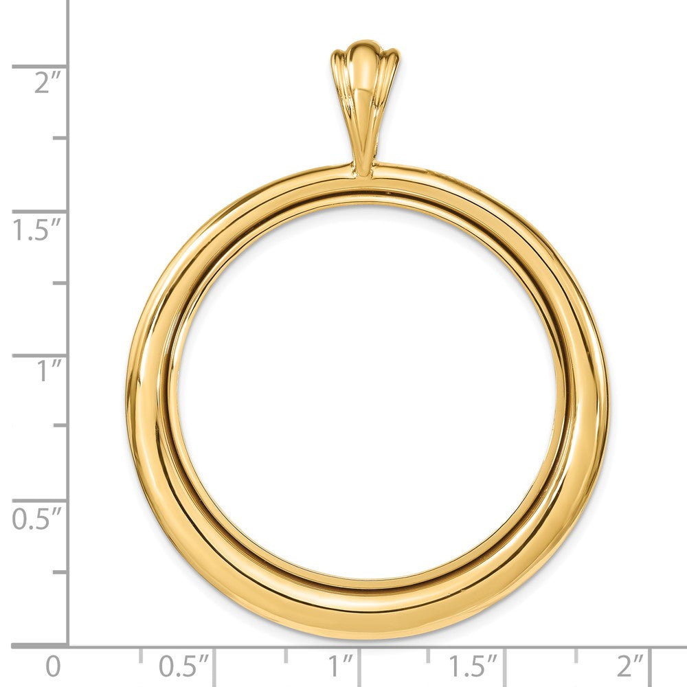 FJC Finejewelers 14 kt Yellow Gold Concentric Circle 34.2mm Prong Coin Bezel Pendant