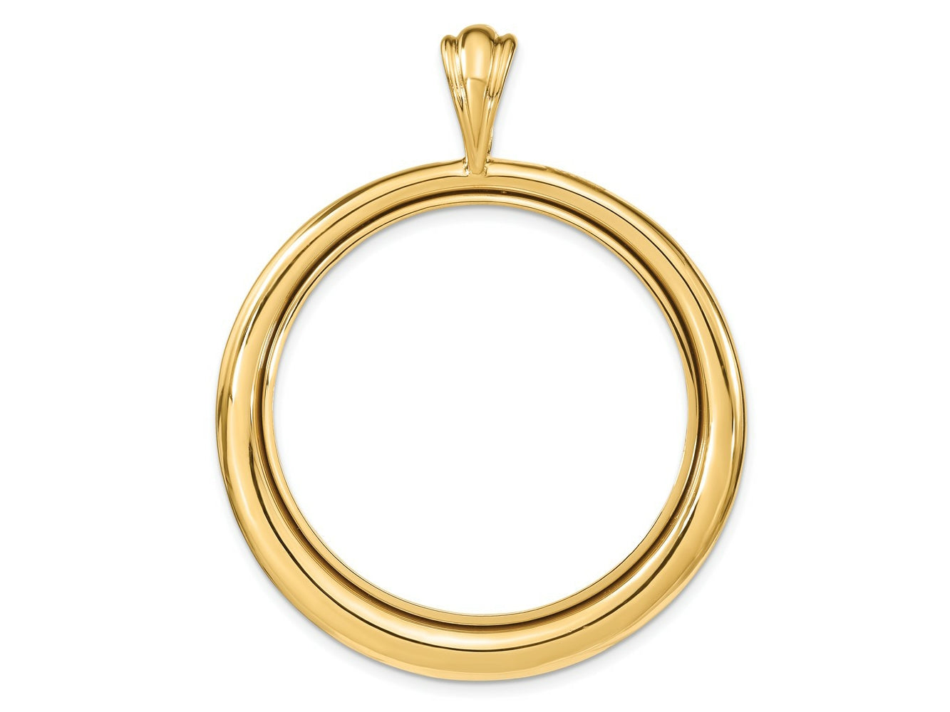 FJC Finejewelers 14 kt Yellow Gold Concentric Circle 34.2mm Prong Coin Bezel Pendant