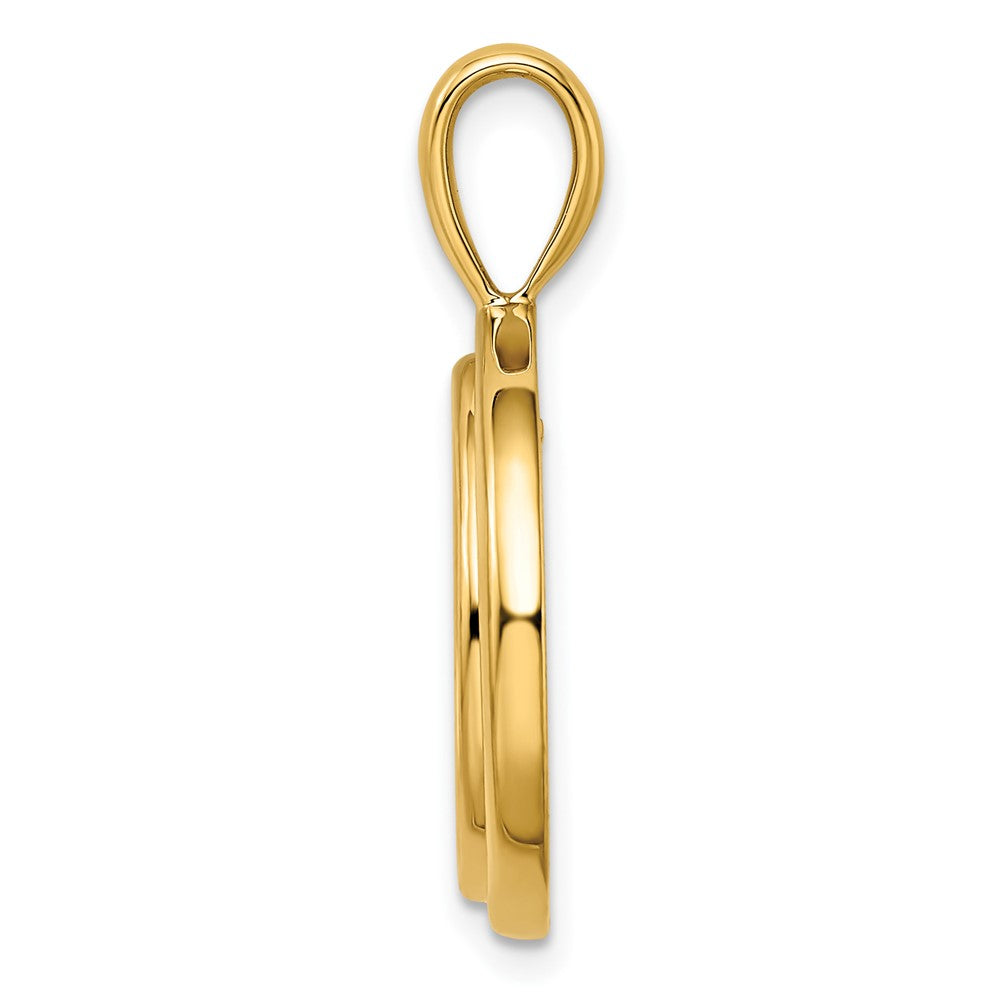 FJC Finejewelers 14 kt Yellow Gold Wide Concentric Circle 16.5mm Prong Coin Bezel Pendant