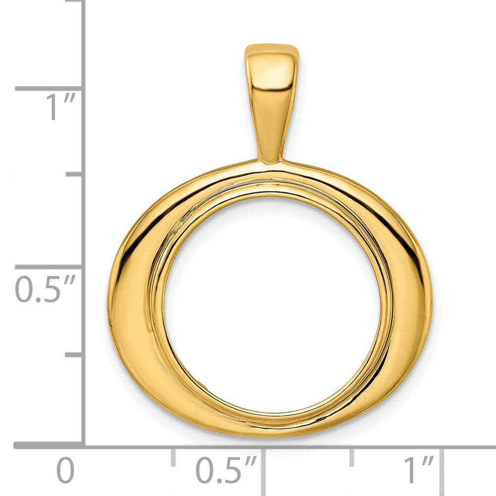 FJC Finejewelers 14 kt Yellow Gold Wide Concentric Circle 16.5mm Prong Coin Bezel Pendant