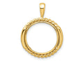 FJC Finejewelers 14 kt Yellow Gold and Vertical Double Twisted 16.5mm Prong Coin Bezel Pendant