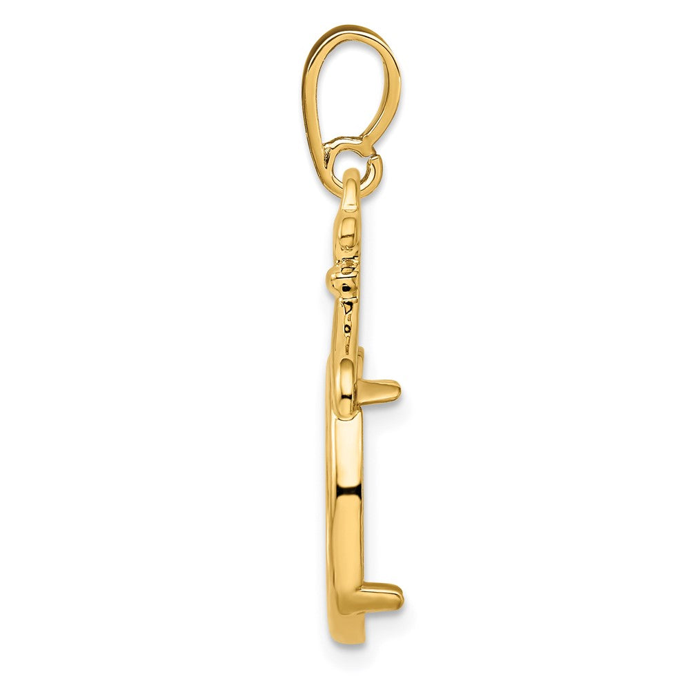 FJC Finejewelers 14 kt Yellow Gold Fancy Pointed and Curved 14.0mm Prong Coin Bezel Pendant