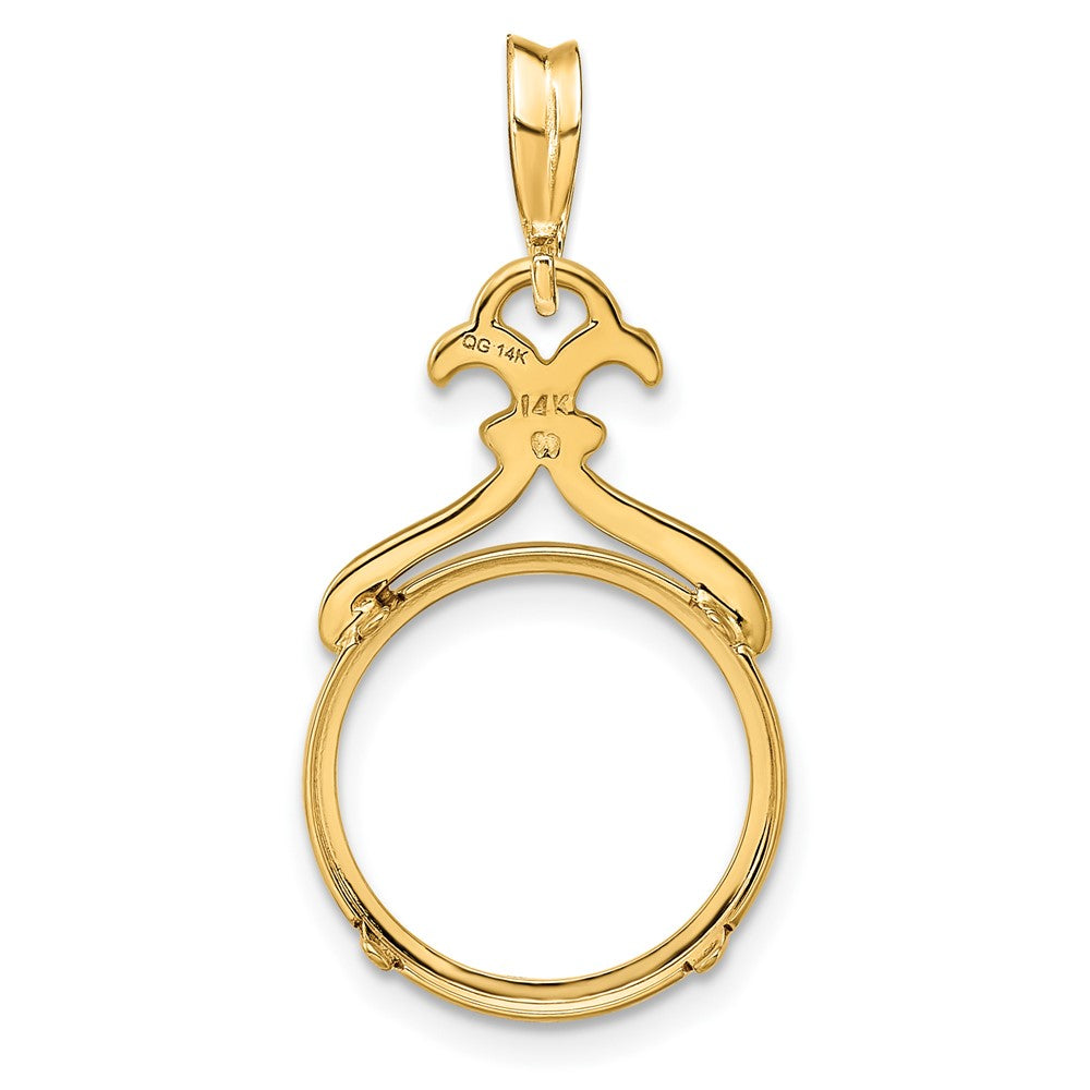 FJC Finejewelers 14 kt Yellow Gold Fancy Pointed and Curved 14.0mm Prong Coin Bezel Pendant