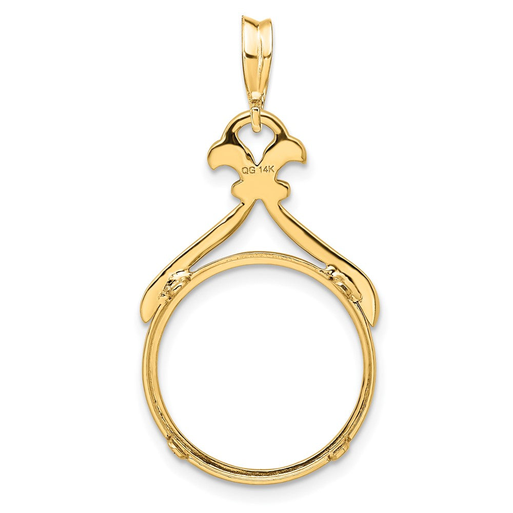 FJC Finejewelers 14 kt Yellow Gold Fancy Pointed and Curved 16.5mm Prong Coin Bezel Pendant