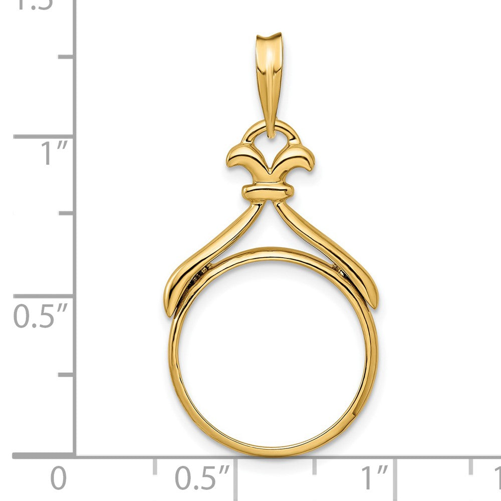 FJC Finejewelers 14 kt Yellow Gold Fancy Pointed and Curved 16.5mm Prong Coin Bezel Pendant