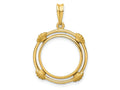 FJC Finejewelers 14 kt Yellow Gold with Satin Shell Spokes 16.5mm Prong Coin Bezel Pendant