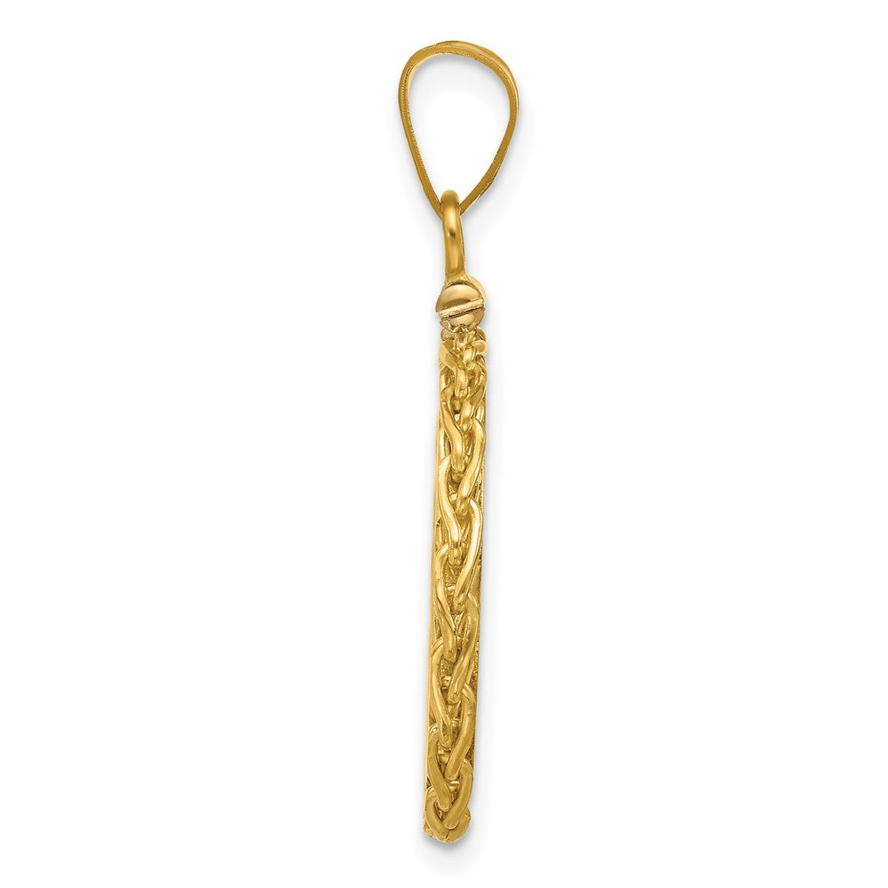 FJC Finejewelers 14 kt Yellow Gold Wheat Chain 16.5mm x 1.35mm Screw Top Coin Bezel Pendant