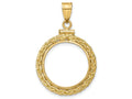 FJC Finejewelers 14 kt Yellow Gold Wheat Chain 17.8mm x 1.35mm Screw Top Coin Bezel Pendant