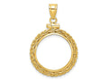 FJC Finejewelers 14 kt Yellow Gold Wheat Chain 18.0mm x 1.35mm Screw Top Coin Bezel Pendant