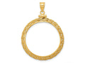 FJC Finejewelers 14 kt Yellow Gold Wheat Chain 27.0mm x 2.35mm Screw Top Coin Bezel Pendant