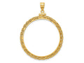 FJC Finejewelers 14 kt Yellow Gold Wheat Chain 32.0mm x 2.85mm Screw Top Coin Bezel Pendant