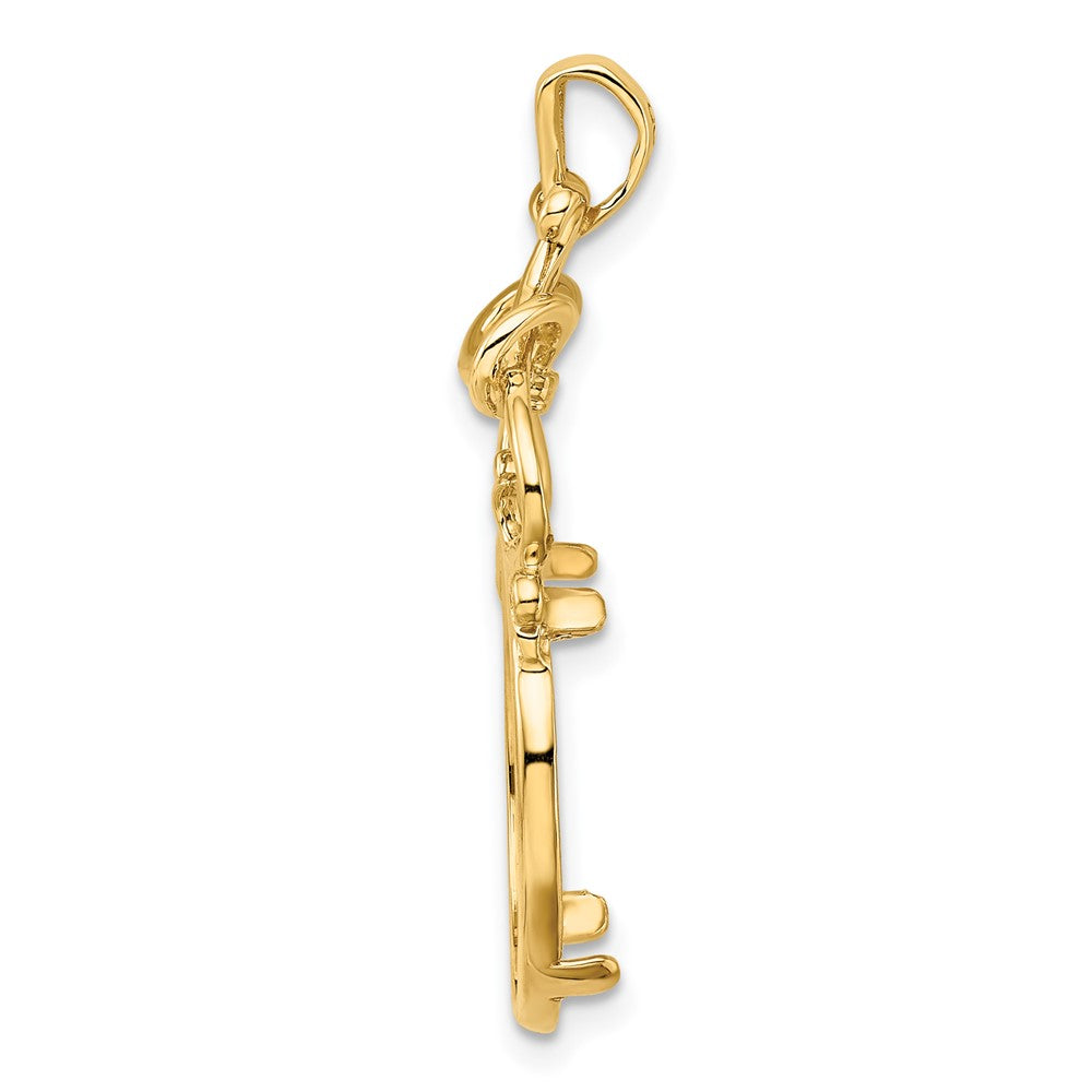 FJC Finejewelers 14 kt Yellow Gold Polished Filigree Top 16.5mm Prong Coin Bezel Pendant