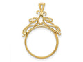 FJC Finejewelers 14 kt Yellow Gold Thin Filigree Top 16.5mm Prong Coin Bezel Pendant