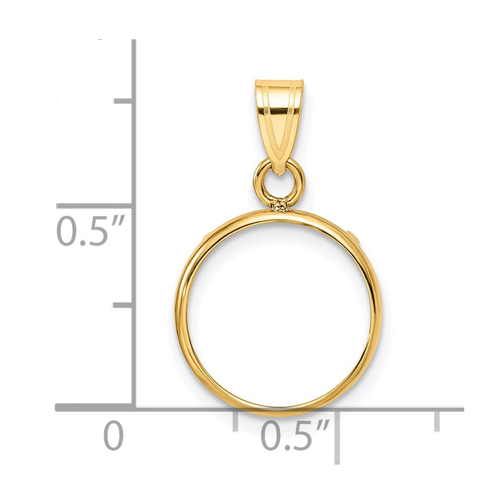 FJC Finejewelers 14 kt Yellow Gold Polished 13.0mm Prong Coin Bezel Pendant