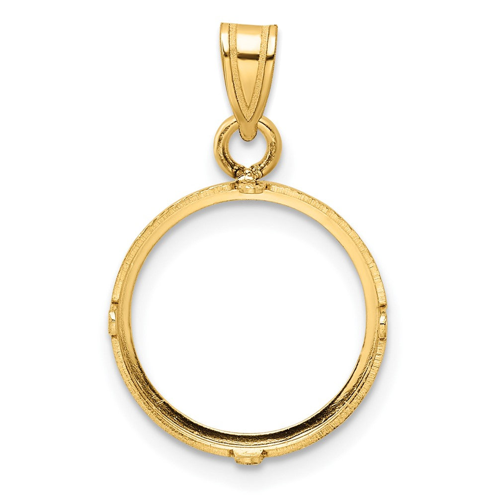FJC Finejewelers 14 kt Yellow Gold Polished 14.0mm Prong Coin Bezel Pendant
