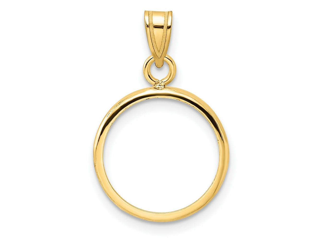 FJC Finejewelers 14 kt Yellow Gold Polished 14.0mm Prong Coin Bezel Pendant