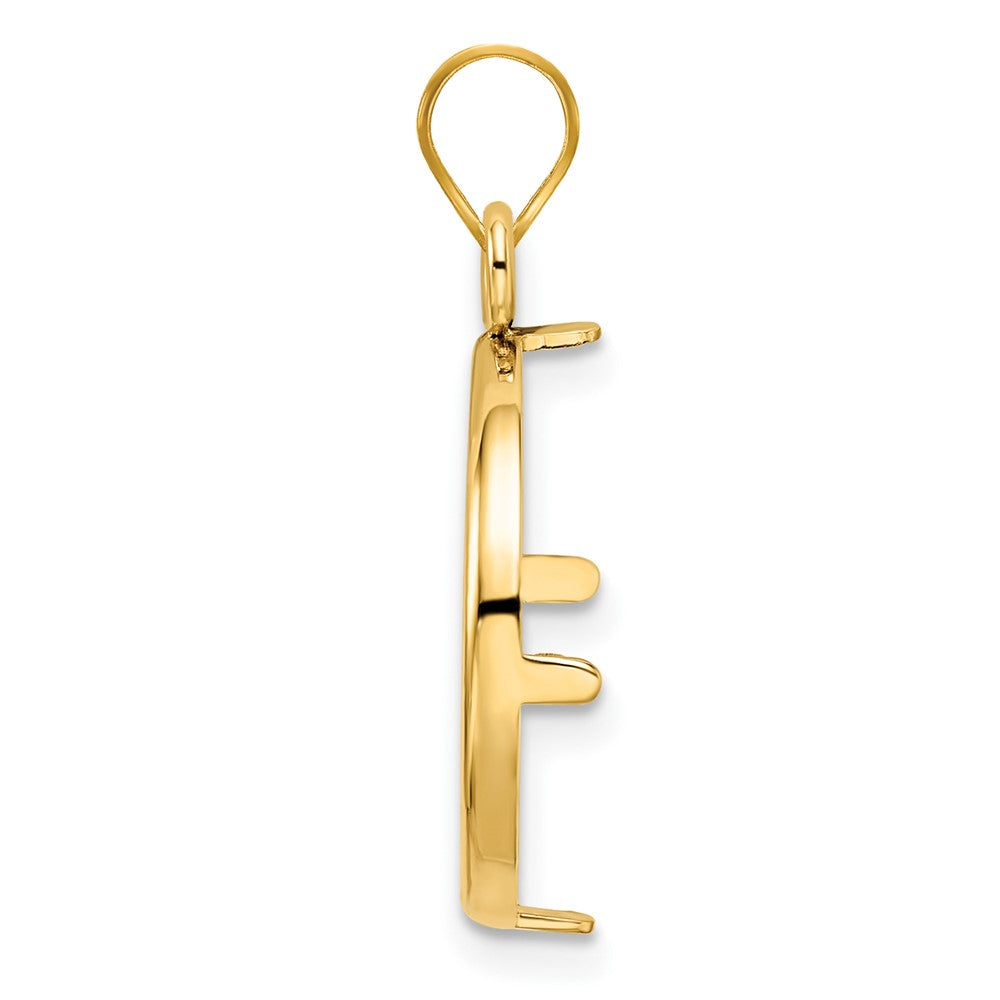 FJC Finejewelers 14 kt Yellow Gold Polished 15.5mm Prong Coin Bezel Pendant