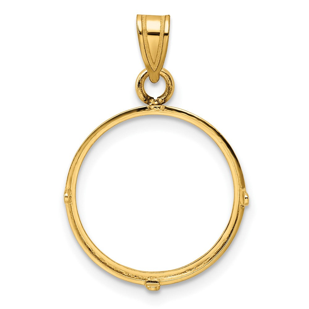 FJC Finejewelers 14 kt Yellow Gold Polished 15.5mm Prong Coin Bezel Pendant