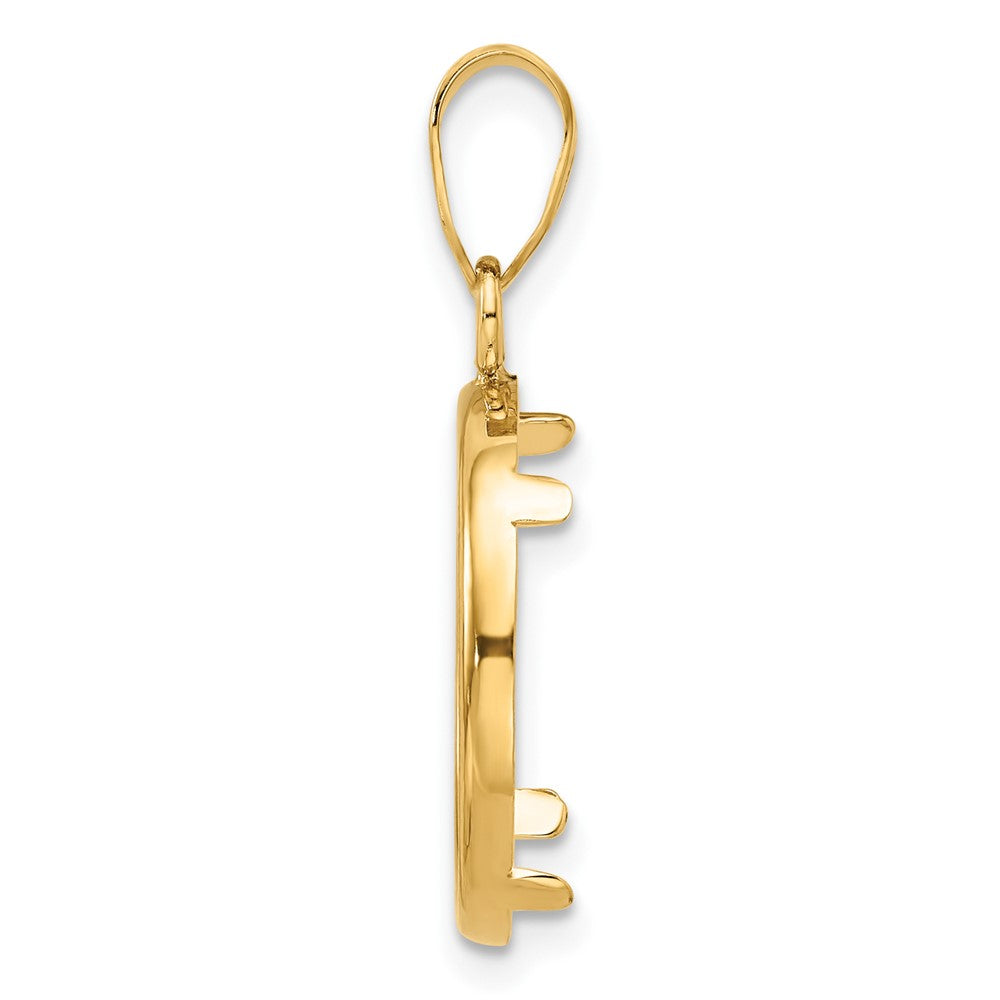 FJC Finejewelers 14 kt Yellow Gold Polished 16.0mm Prong Coin Bezel Pendant