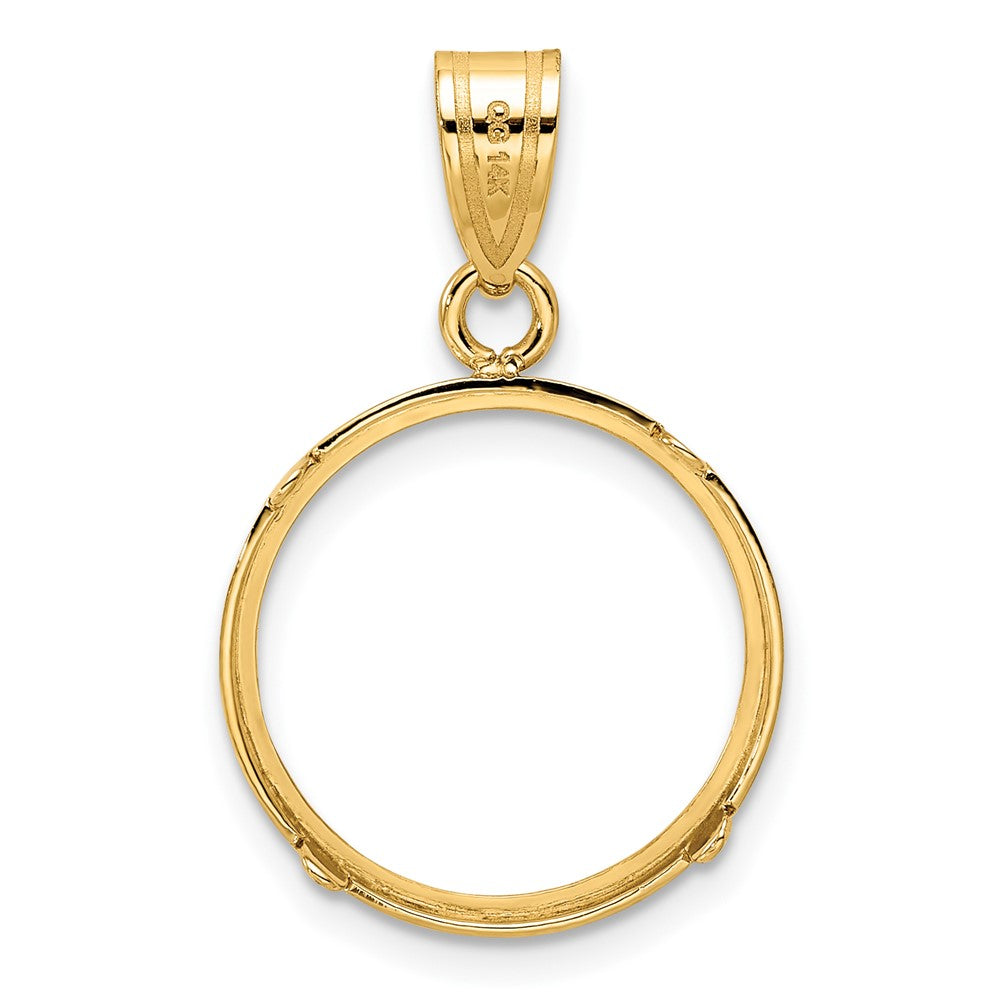 FJC Finejewelers 14 kt Yellow Gold Polished 16.0mm Prong Coin Bezel Pendant