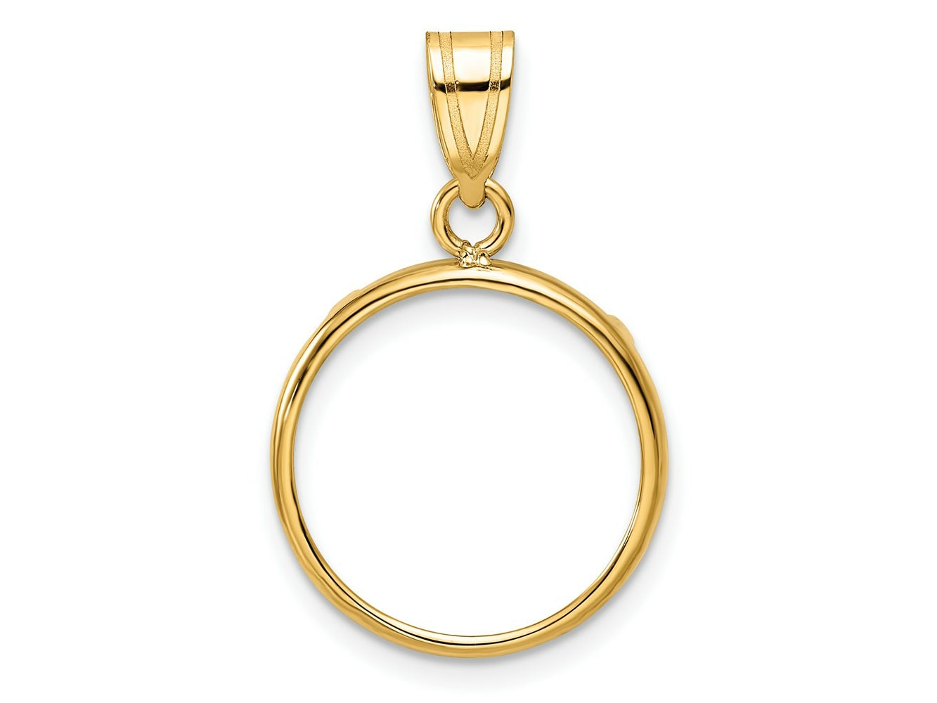 FJC Finejewelers 14 kt Yellow Gold Polished 16.0mm Prong Coin Bezel Pendant