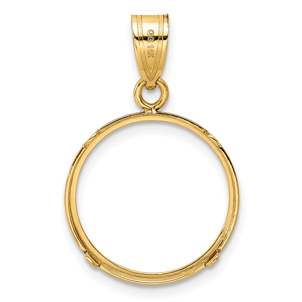 FJC Finejewelers 14 kt Yellow Gold Polished 16.5mm Prong Coin Bezel Pendant