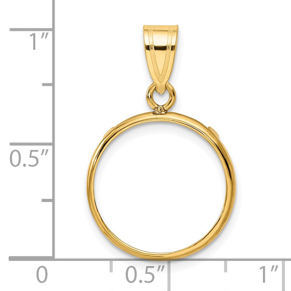 FJC Finejewelers 14 kt Yellow Gold Polished 16.5mm Prong Coin Bezel Pendant