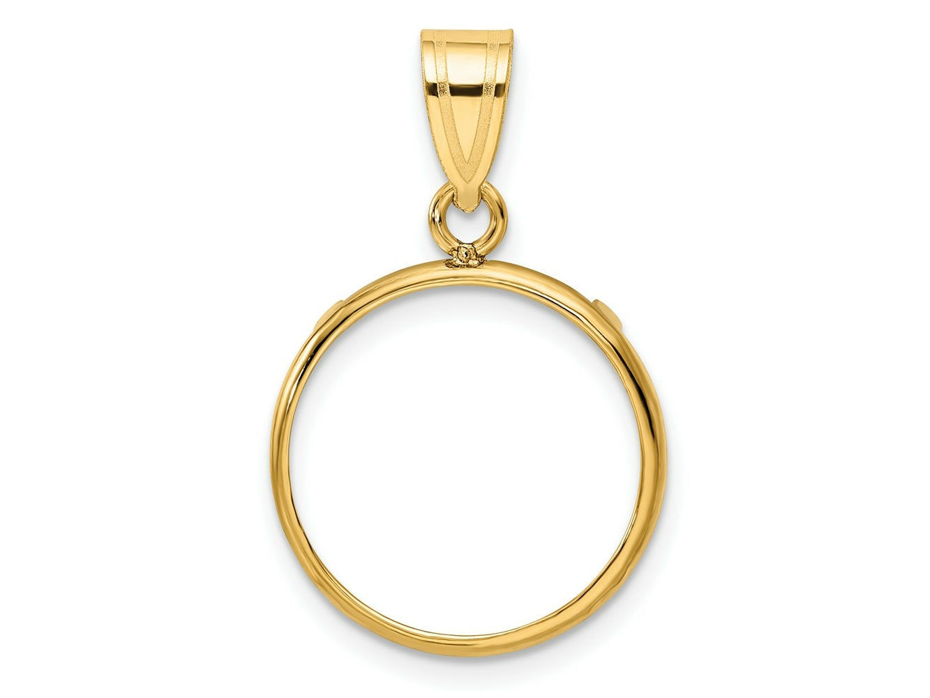 FJC Finejewelers 14 kt Yellow Gold Polished 16.5mm Prong Coin Bezel Pendant