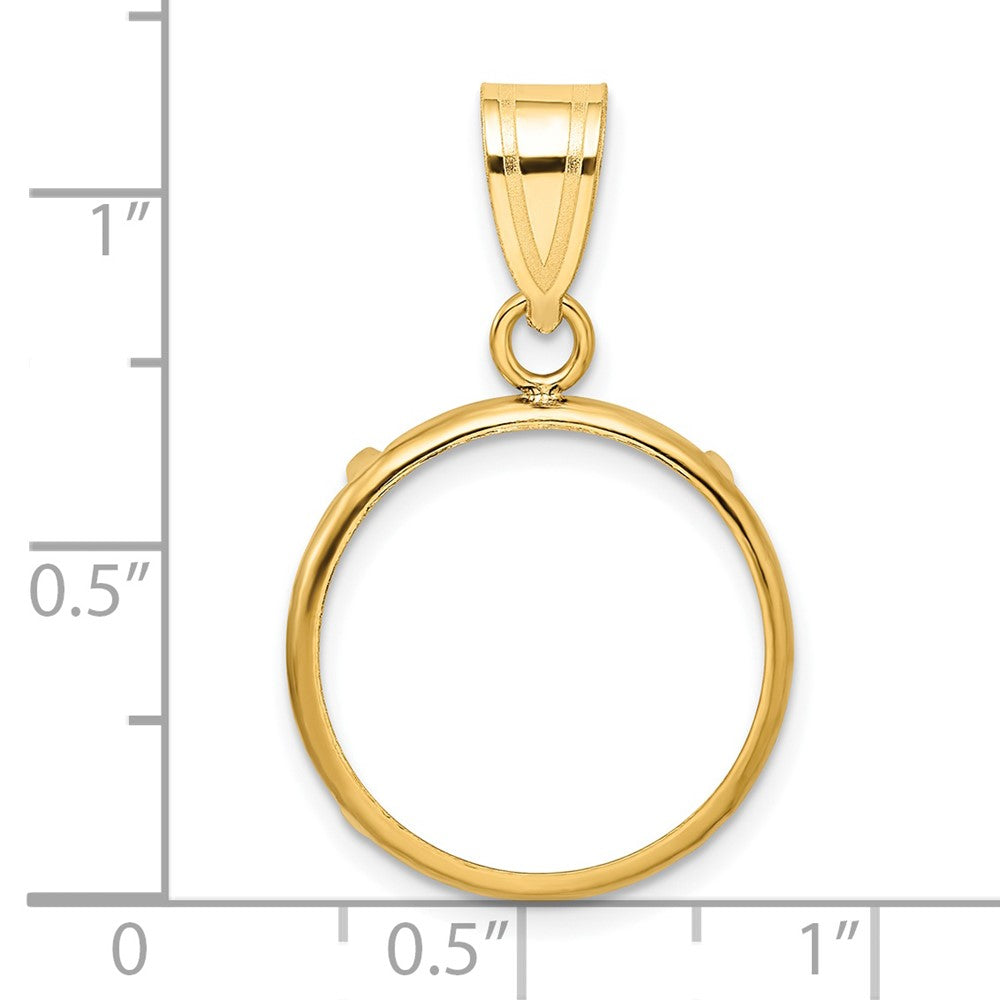 FJC Finejewelers 14 kt Yellow Gold Polished 17.8mm Prong Coin Bezel Pendant