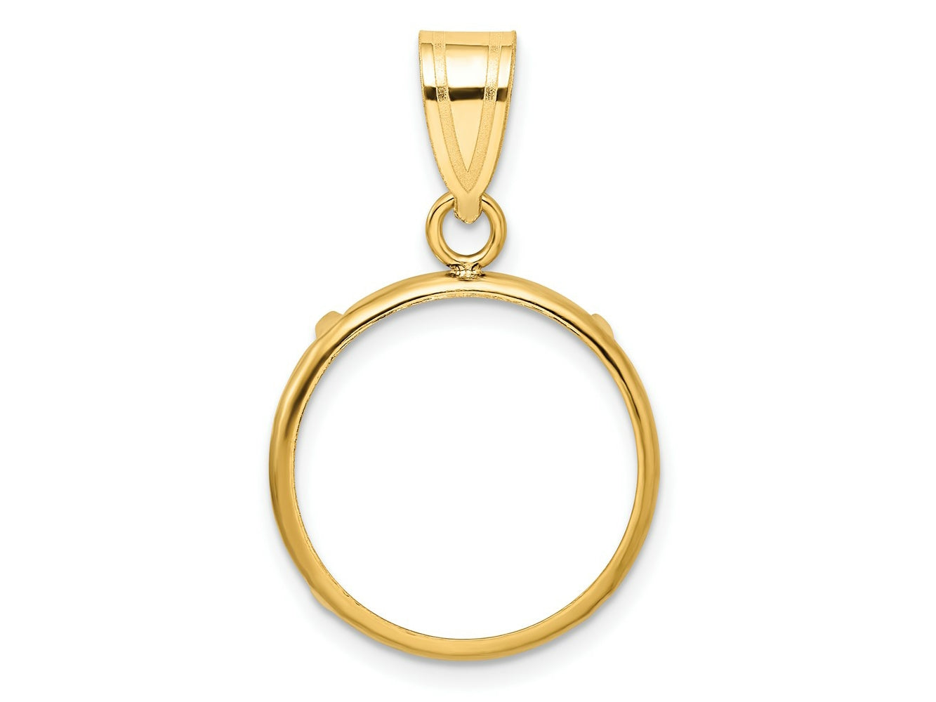 FJC Finejewelers 14 kt Yellow Gold Polished 17.8mm Prong Coin Bezel Pendant