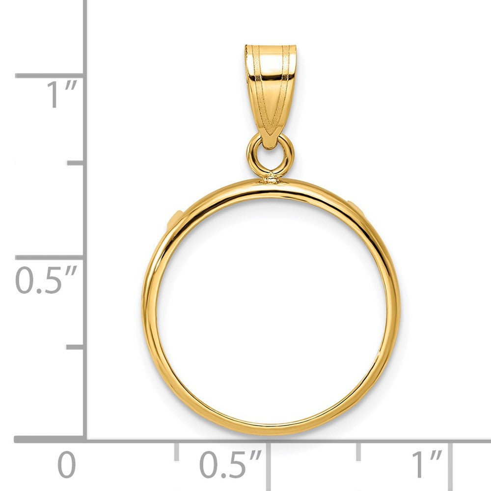 FJC Finejewelers 14 kt Yellow Gold Polished 18.0mm Prong Coin Bezel Pendant