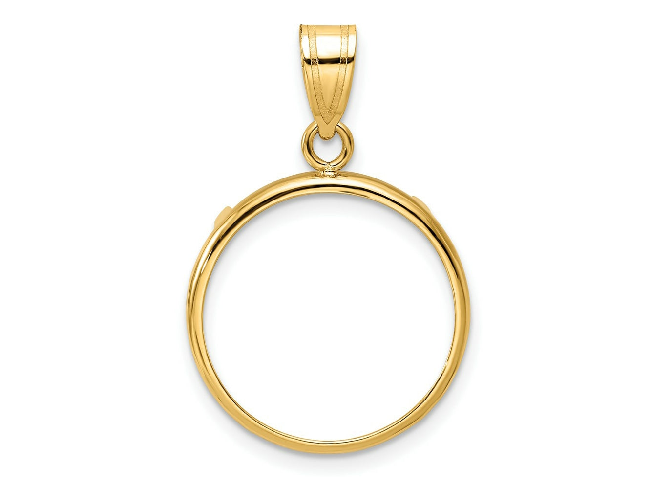 FJC Finejewelers 14 kt Yellow Gold Polished 18.0mm Prong Coin Bezel Pendant