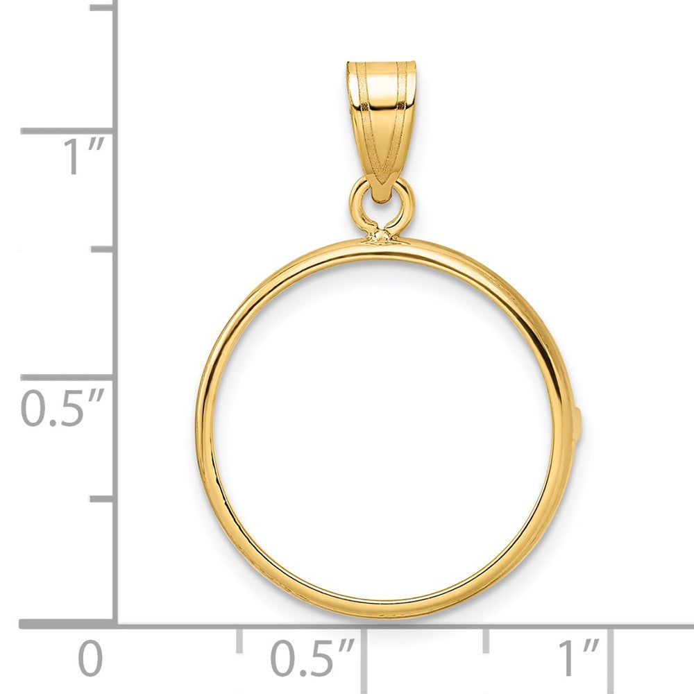 FJC Finejewelers 14 kt Yellow Gold Polished 19.5mm Prong Coin Bezel Pendant