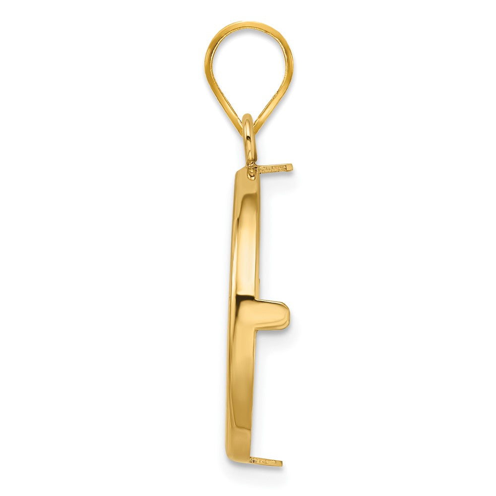 FJC Finejewelers 14 kt Yellow Gold Polished 19.5mm Prong Coin Bezel Pendant