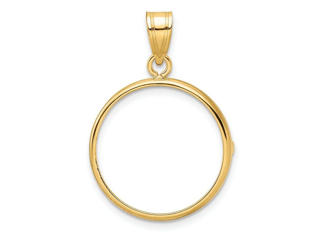 FJC Finejewelers 14 kt Yellow Gold Polished 19.5mm Prong Coin Bezel Pendant