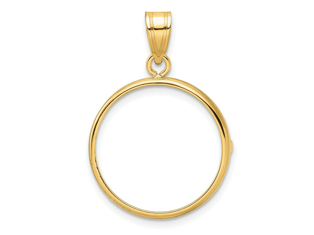 FJC Finejewelers 14 kt Yellow Gold Polished 19.5mm Prong Coin Bezel Pendant