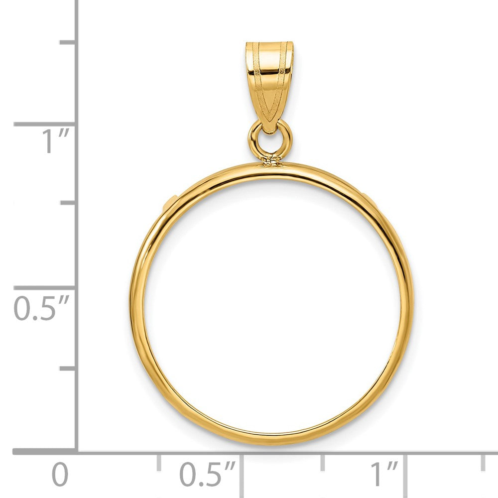 FJC Finejewelers 14 kt Yellow Gold Polished 21.6mm Prong Coin Bezel Pendant