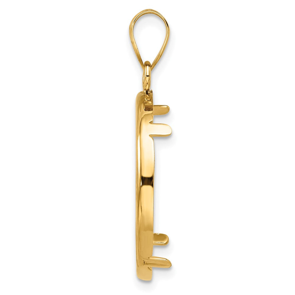 FJC Finejewelers 14 kt Yellow Gold Polished 21.6mm Prong Coin Bezel Pendant