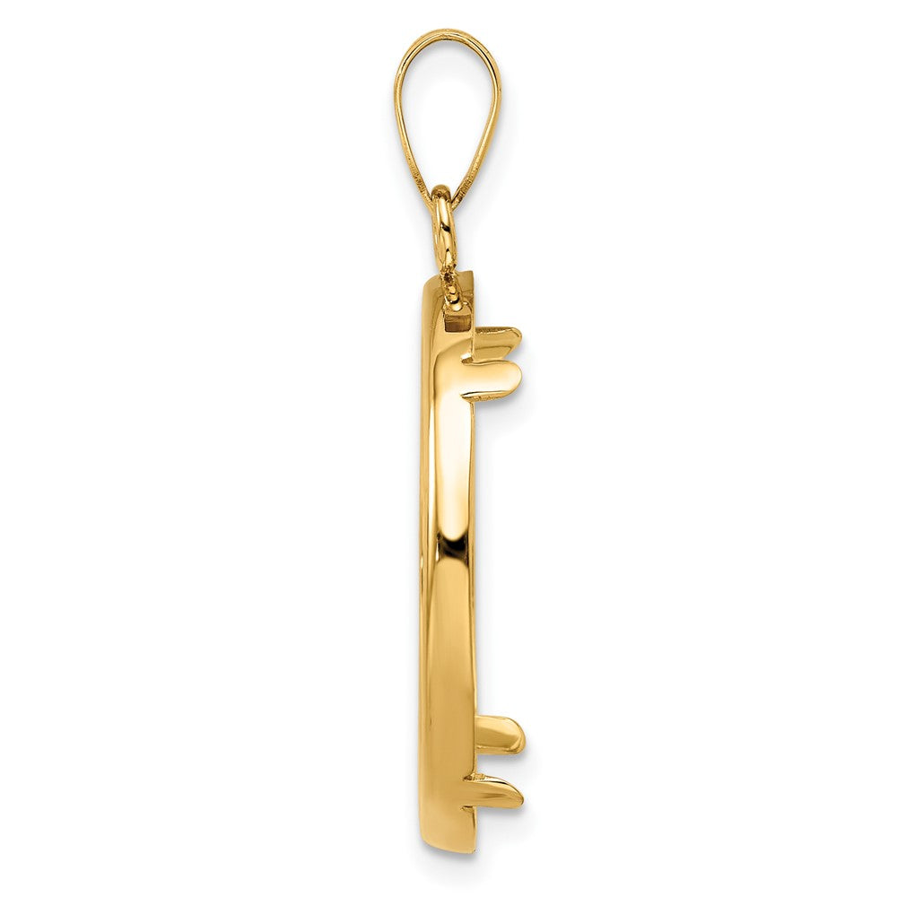 FJC Finejewelers 14 kt Yellow Gold Polished 22.0mm Prong Coin Bezel Pendant