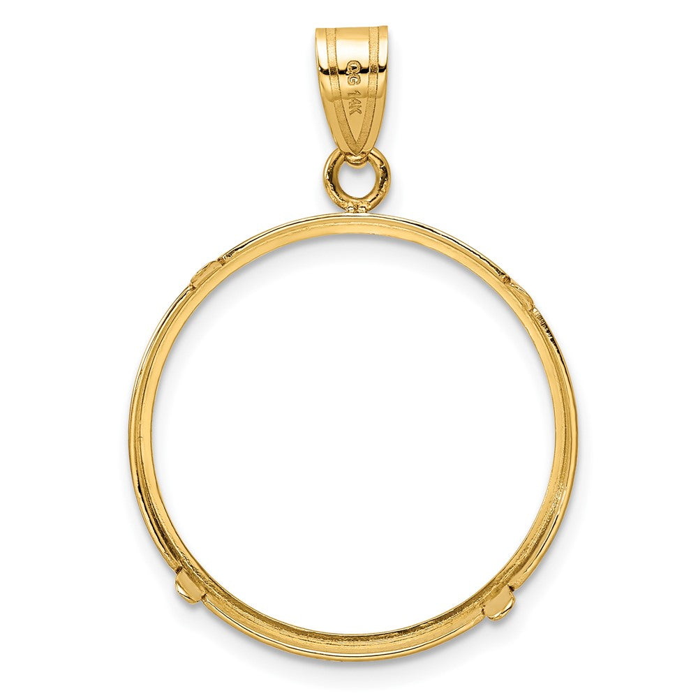 FJC Finejewelers 14 kt Yellow Gold Polished 22.0mm Prong Coin Bezel Pendant