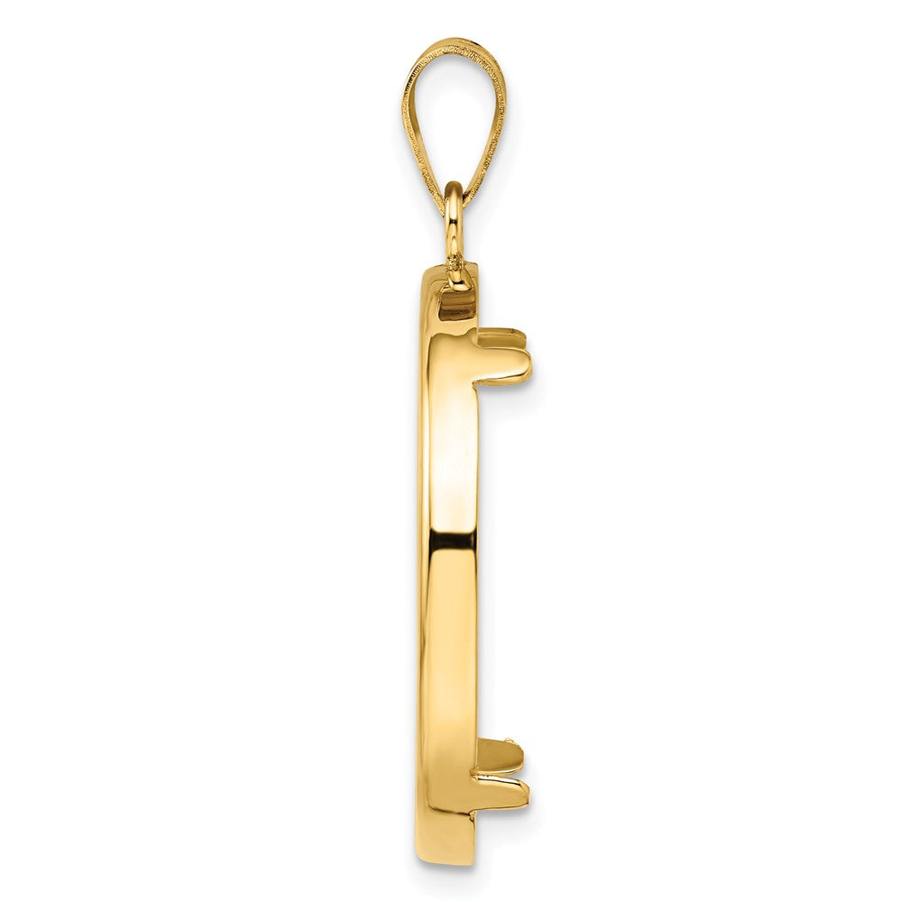 FJC Finejewelers 14 kt Yellow Gold Polished 25.0mm Prong Coin Bezel Pendant