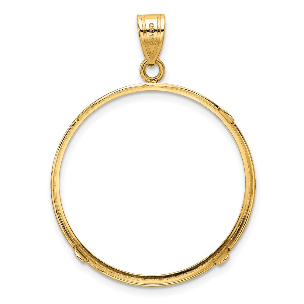 FJC Finejewelers 14 kt Yellow Gold Polished 27.0mm Prong Coin Bezel Pendant