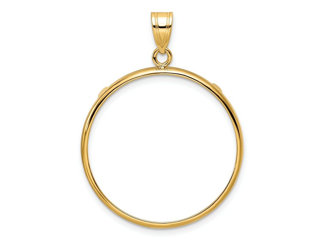 FJC Finejewelers 14 kt Yellow Gold Polished 27.0mm Prong Coin Bezel Pendant