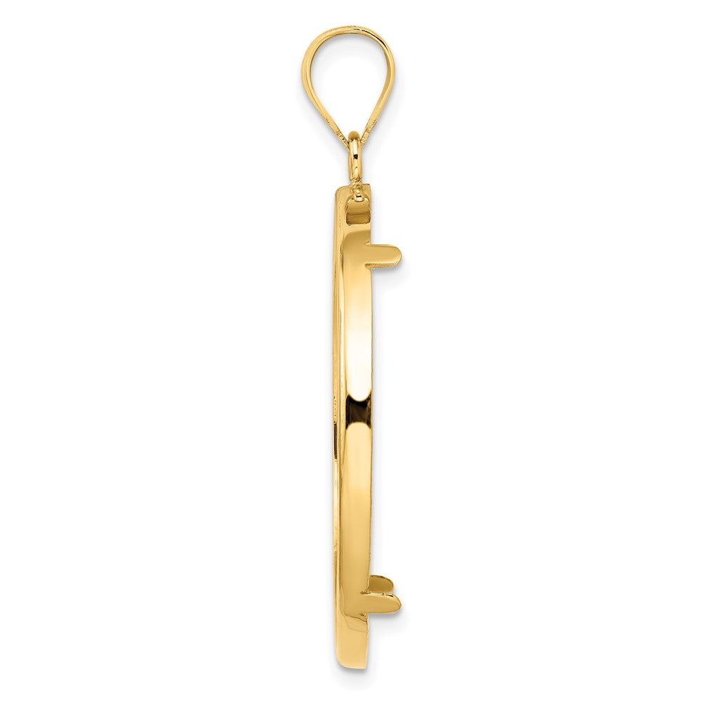 FJC Finejewelers 14 kt Yellow Gold Polished 32.0mm Prong Coin Bezel Pendant