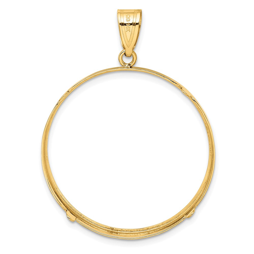 FJC Finejewelers 14 kt Yellow Gold Polished 32.7mm Prong Coin Bezel Pendant